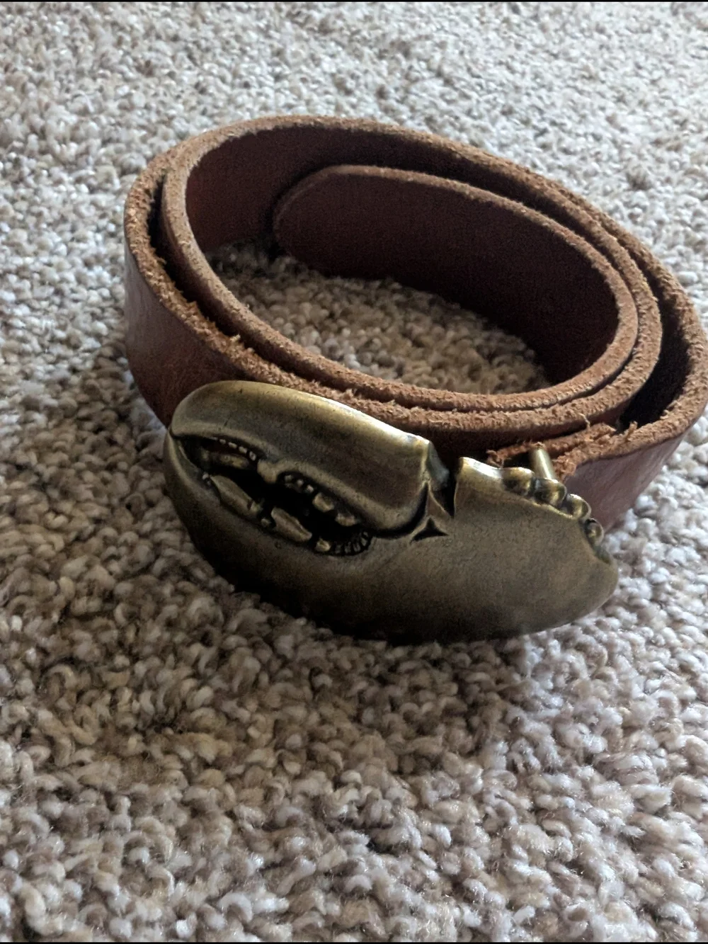J Crew Crewcuts Toddler Italian Leather Belt with Antique Brass Claw Buckle